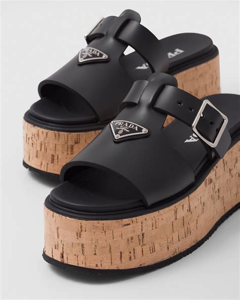 Prada platform wedge sandals